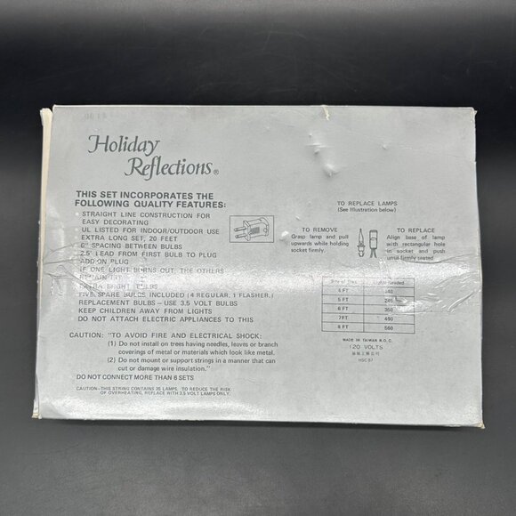 Vintage Christmas Lights Red Flower Holiday Reflections 1970s Taiwan 3 Boxes - Picture 3 of 8